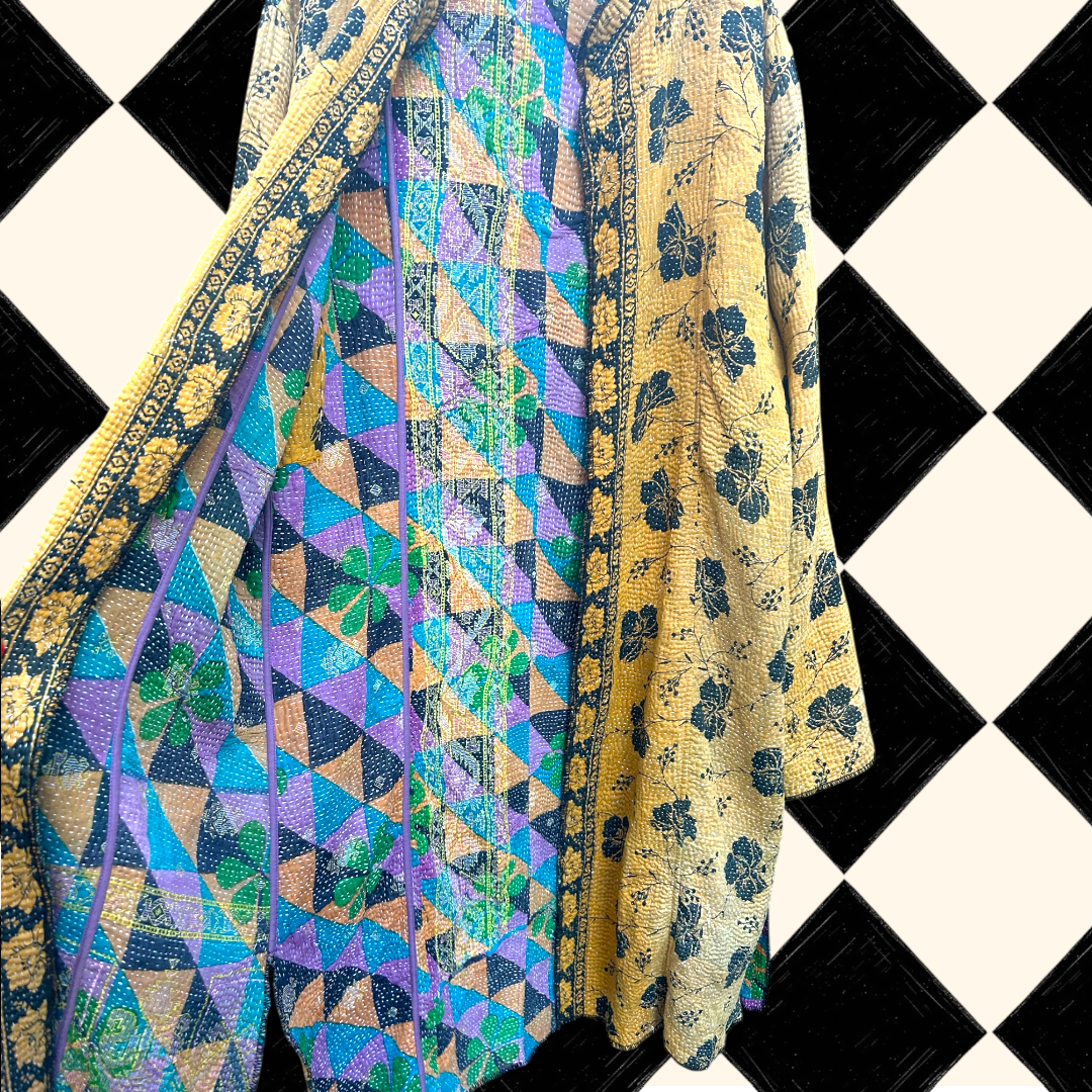 Vintage 90’s Lightly Quilted Duster Coat - size Medium