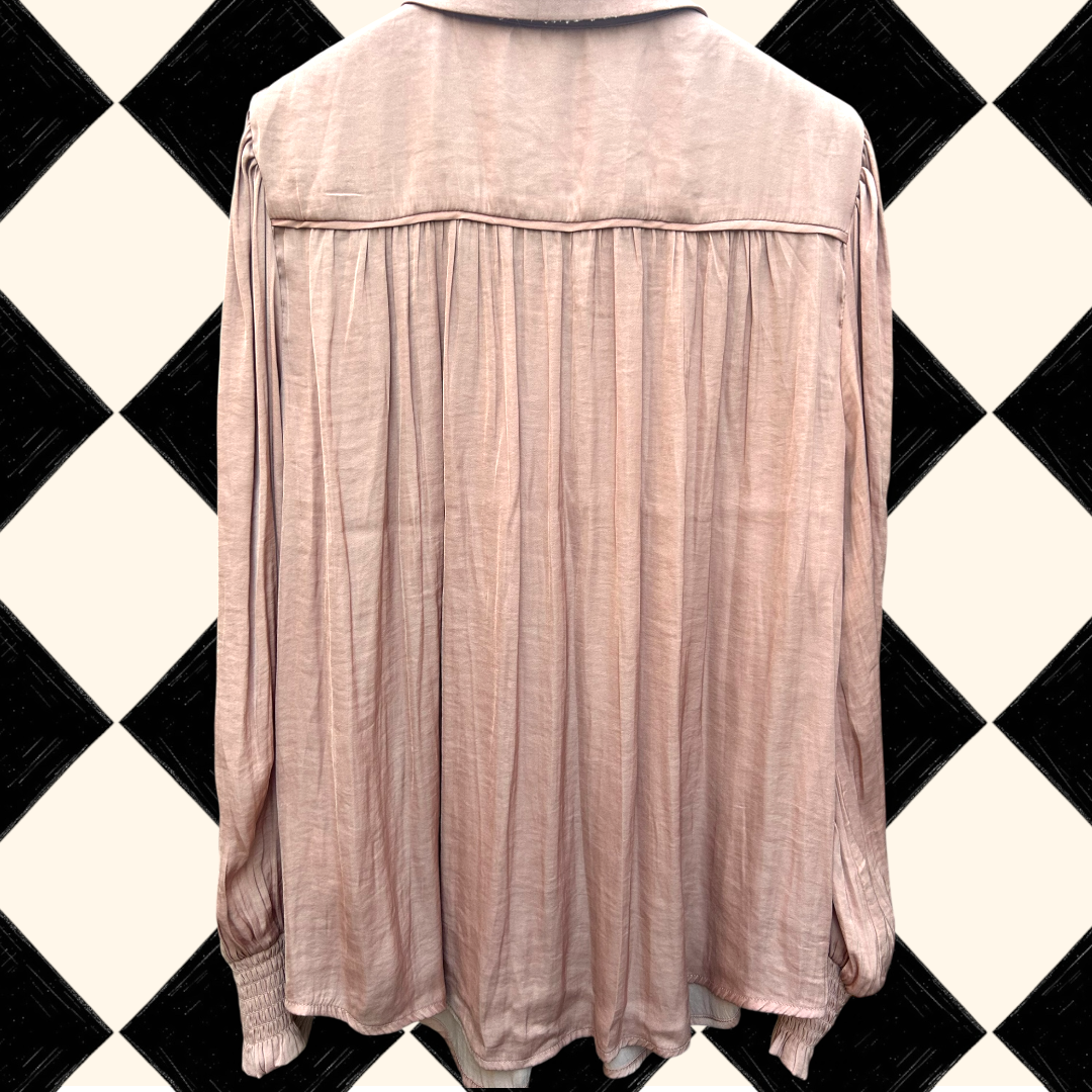 Monsoon, soft matt satin shirt - size 14
