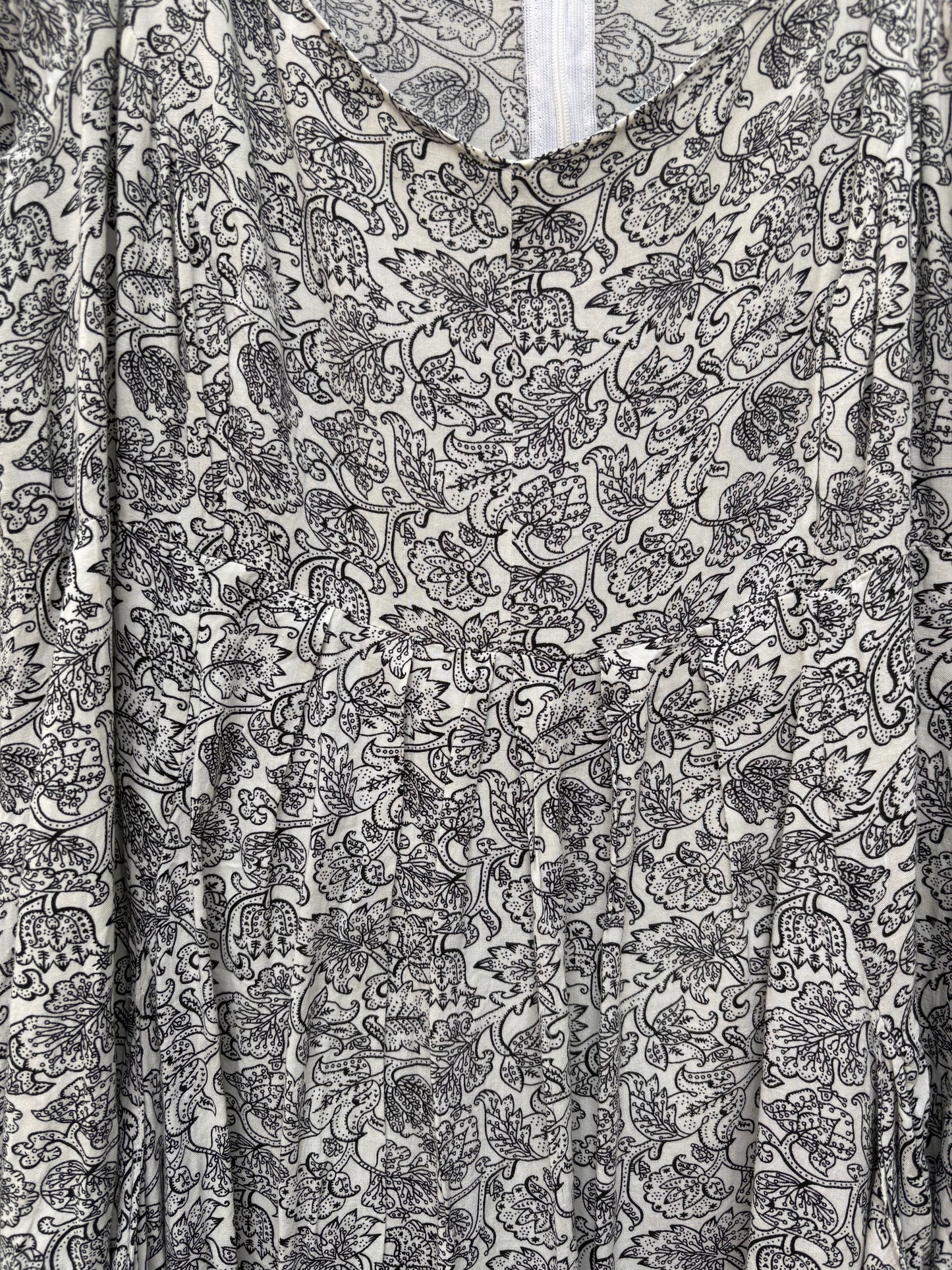 Vintage black and white cotton dress - 12-14 fit