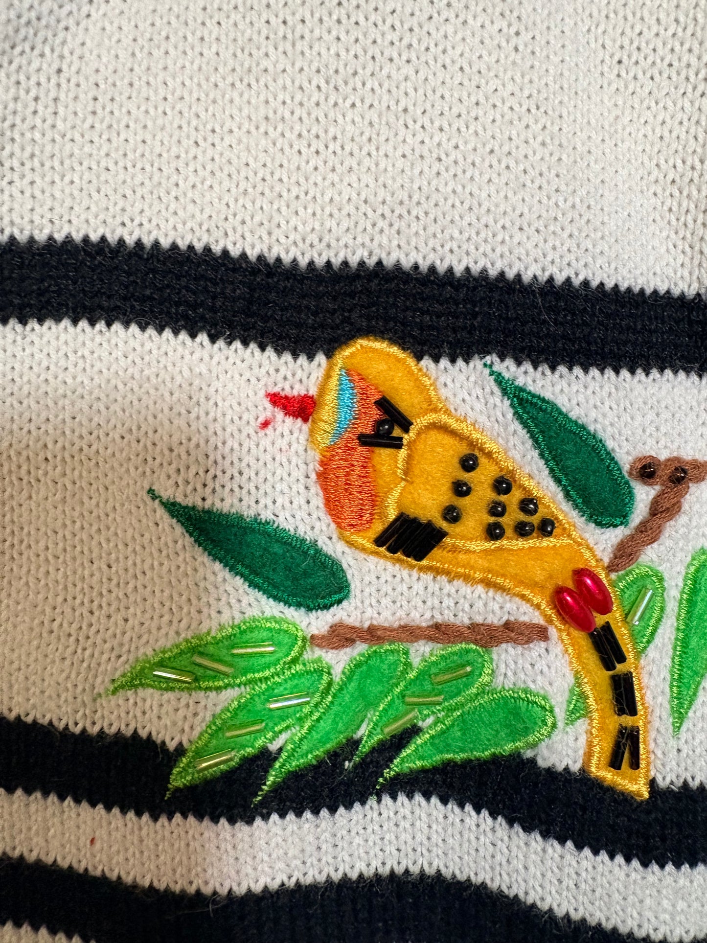 Vintage 80’s Birds of Paradise stripe cardigan - M/L (10-16)