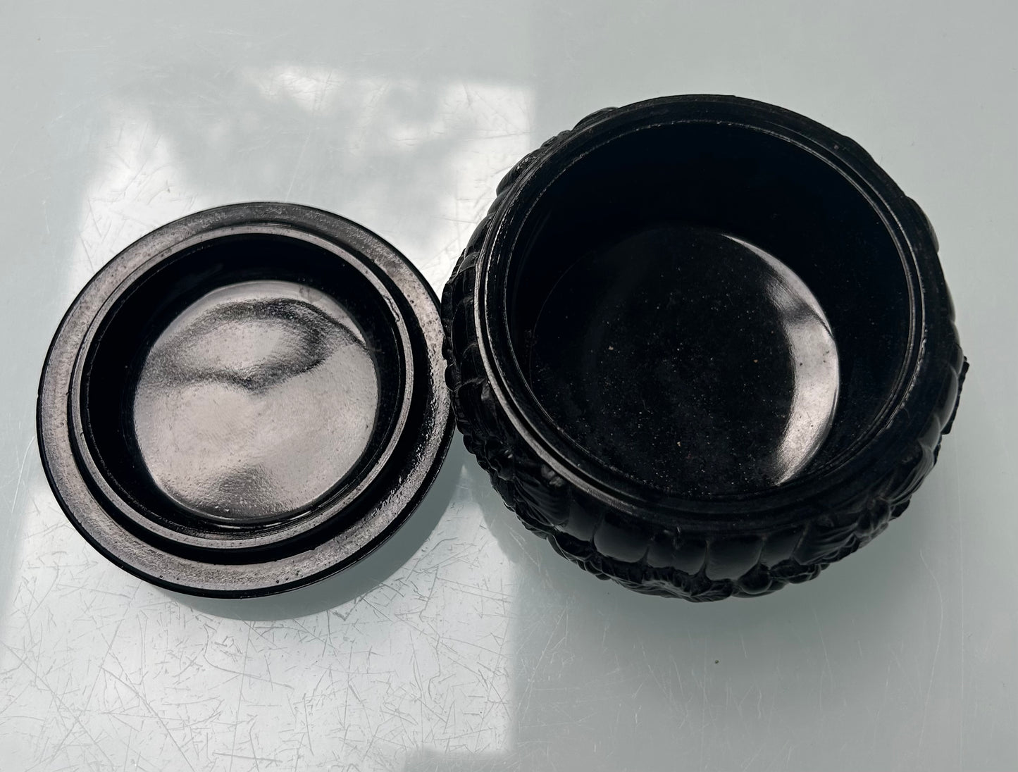 Hand Made Jet Trinket Box