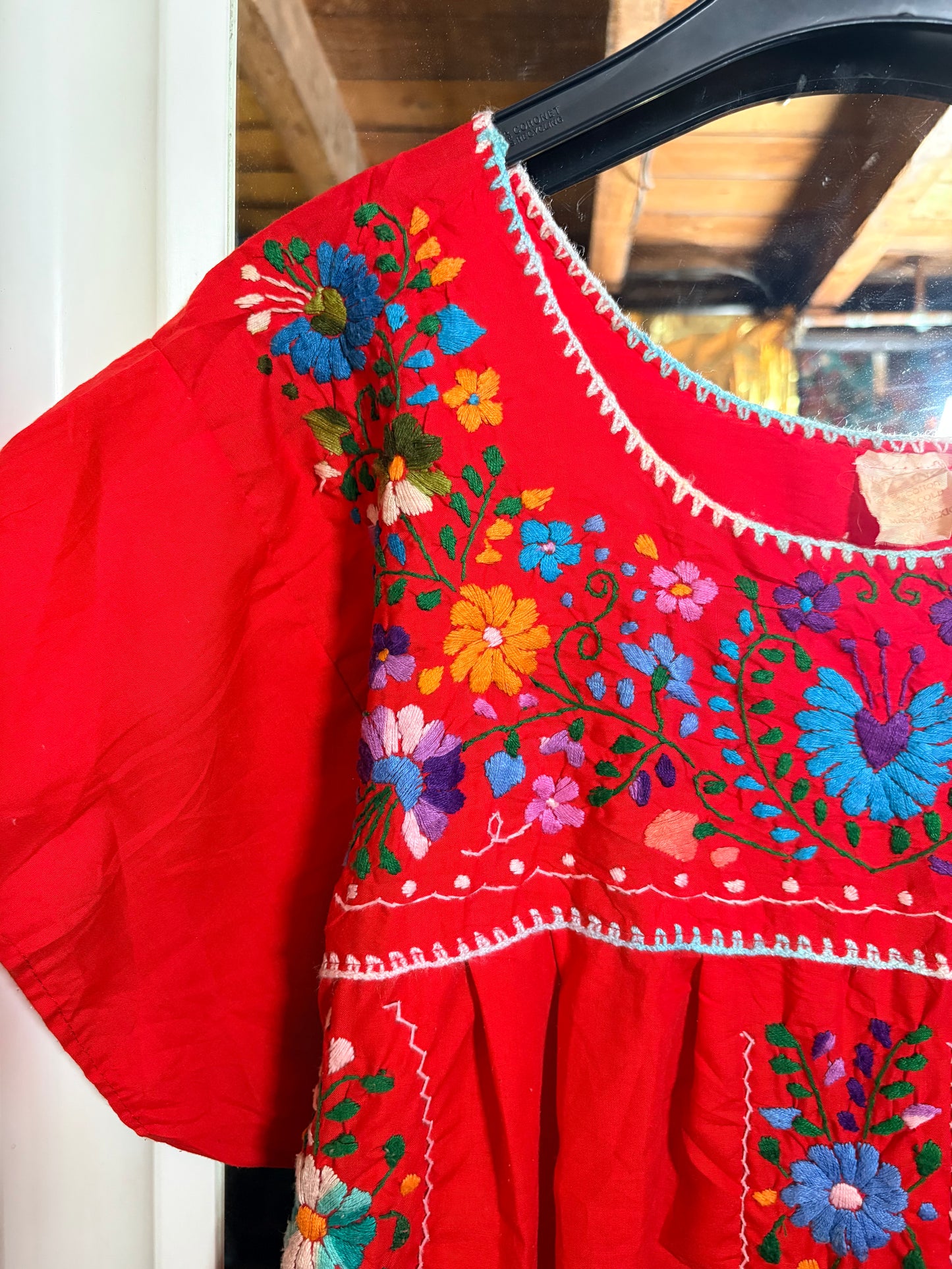 Vintage Red Mexican Dress Dress - size M (up to 14 fit)
