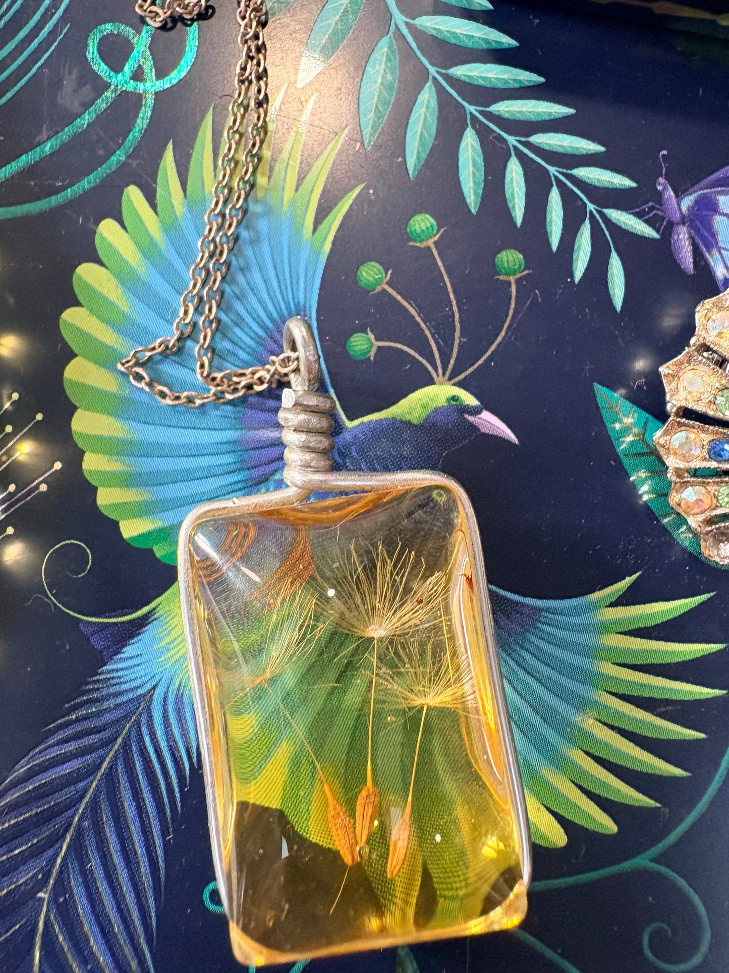 3 Wishes Necklace - Exceptional Vintage Uranium Glass necklace