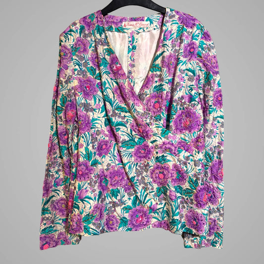 Vintage Couture Mallorca Hand Beaded Top - up to size 14 fit