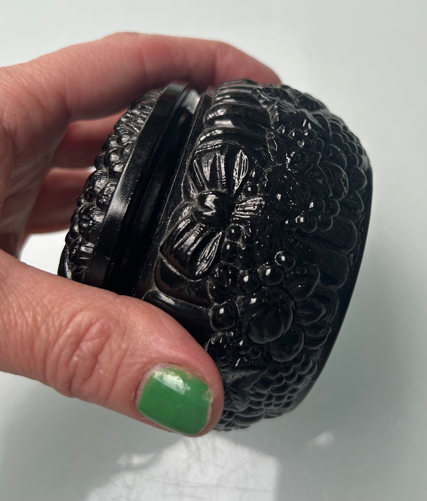 Hand Made Jet Trinket Box