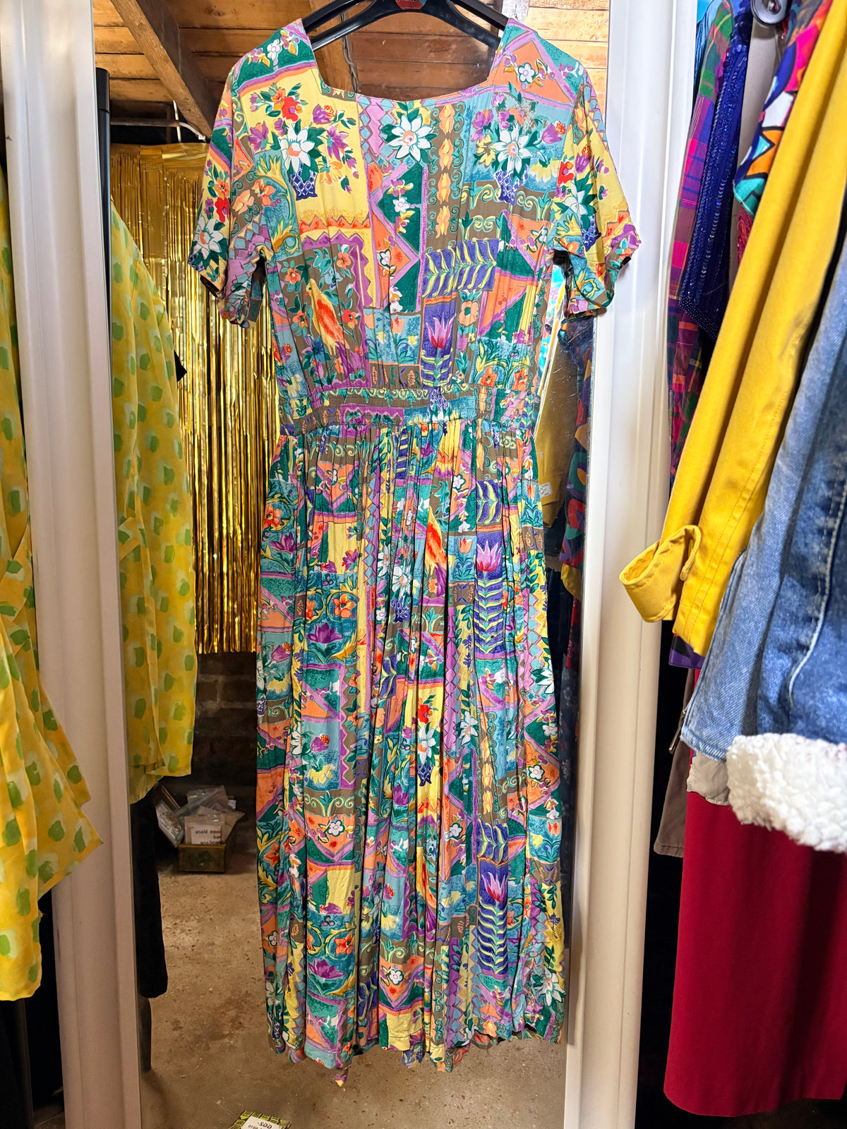 Vintage Phool Rayon Printed Dress - 10-16 fit