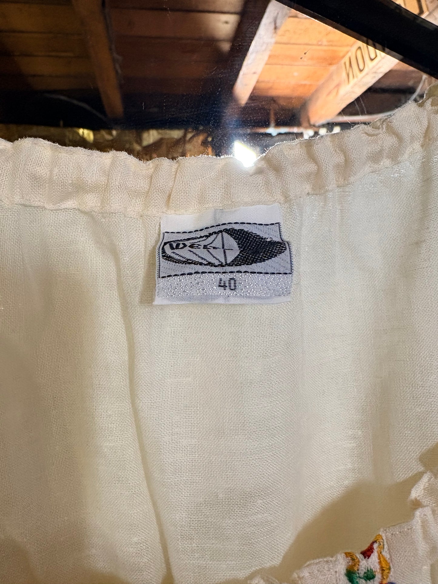 Vintage Pure Cotton Mexican Top - size S/M (up to 14)