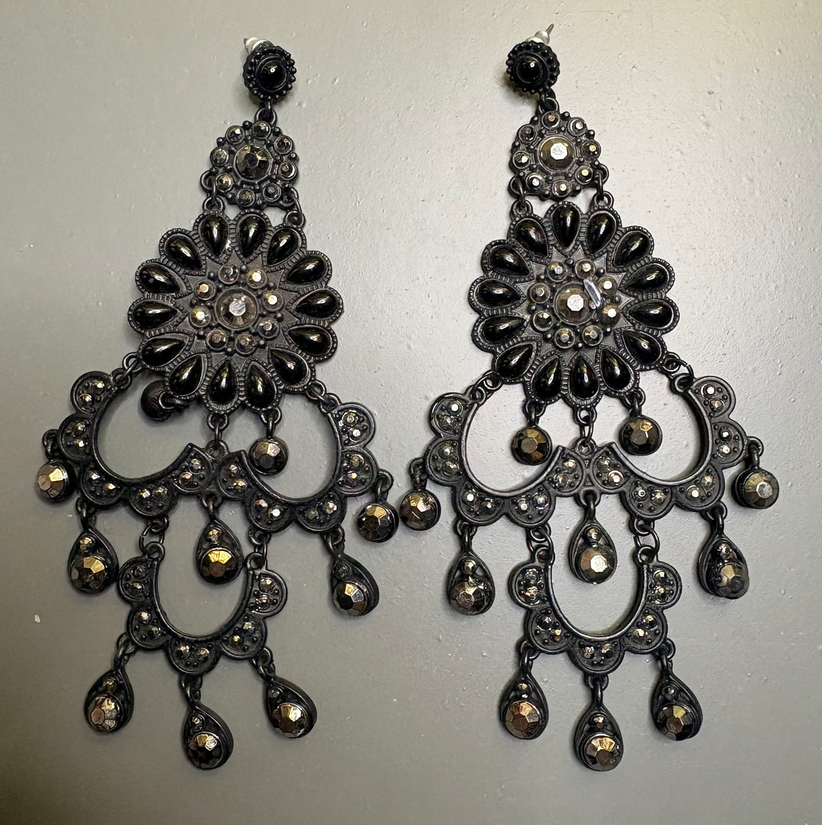 Y2K Edwardian Style Large Chandelier Earrings