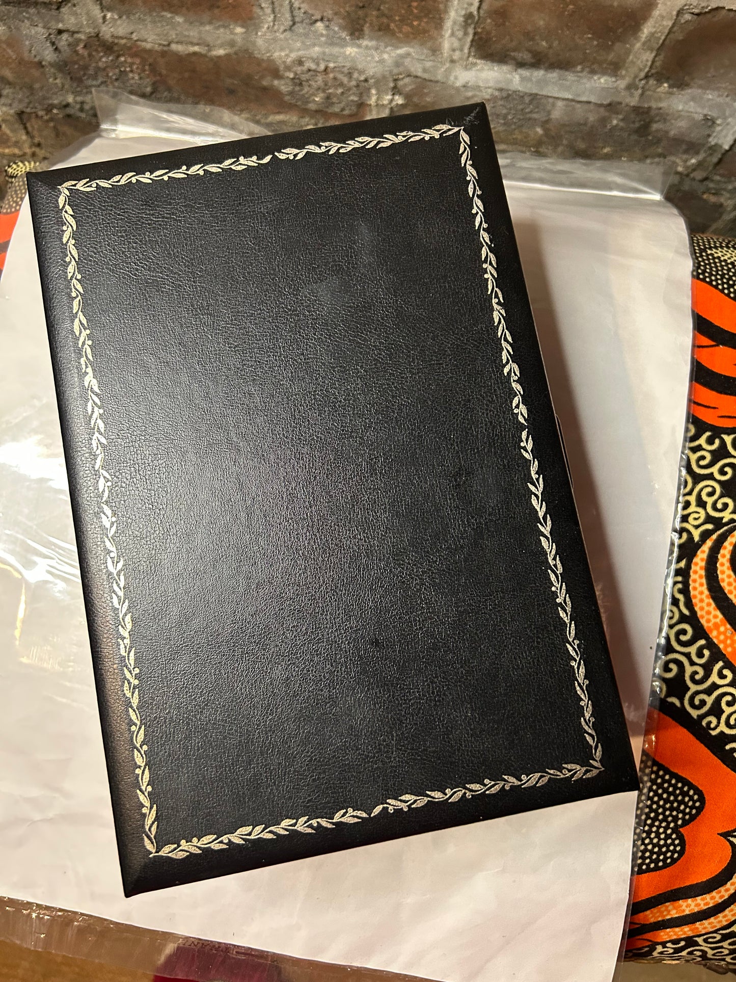 Signed Large Jewellery Box, black with red lining