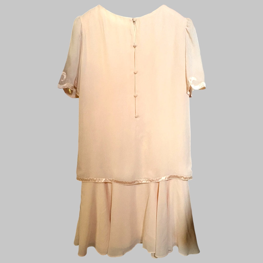 Vintage 80’s does 20’s delicate diamanté and embroidered dress - size M (up to 14 fit)