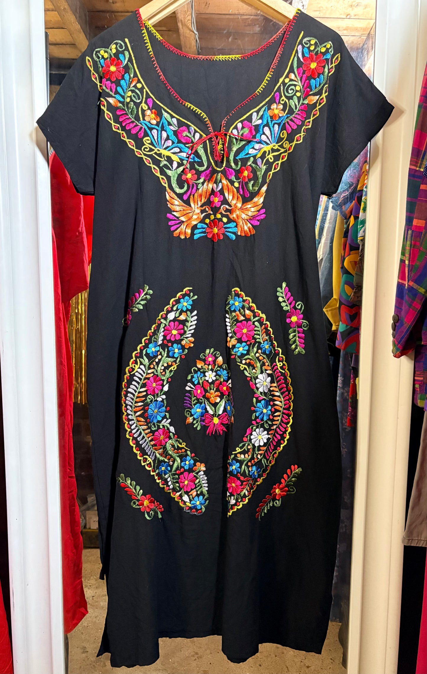 Vintage Mexican Black Dress size M/L (up to 16 fit)