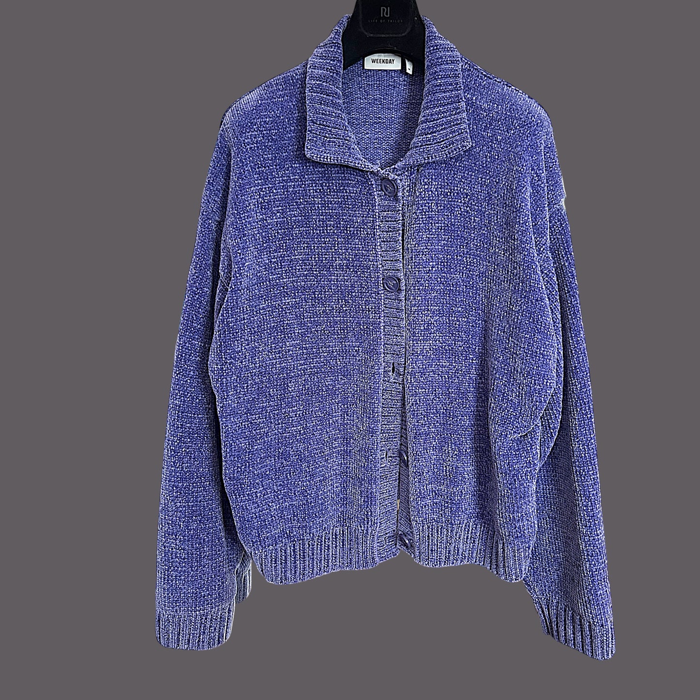 WEEKDAY Lilac Chenille Cardigan - size medium