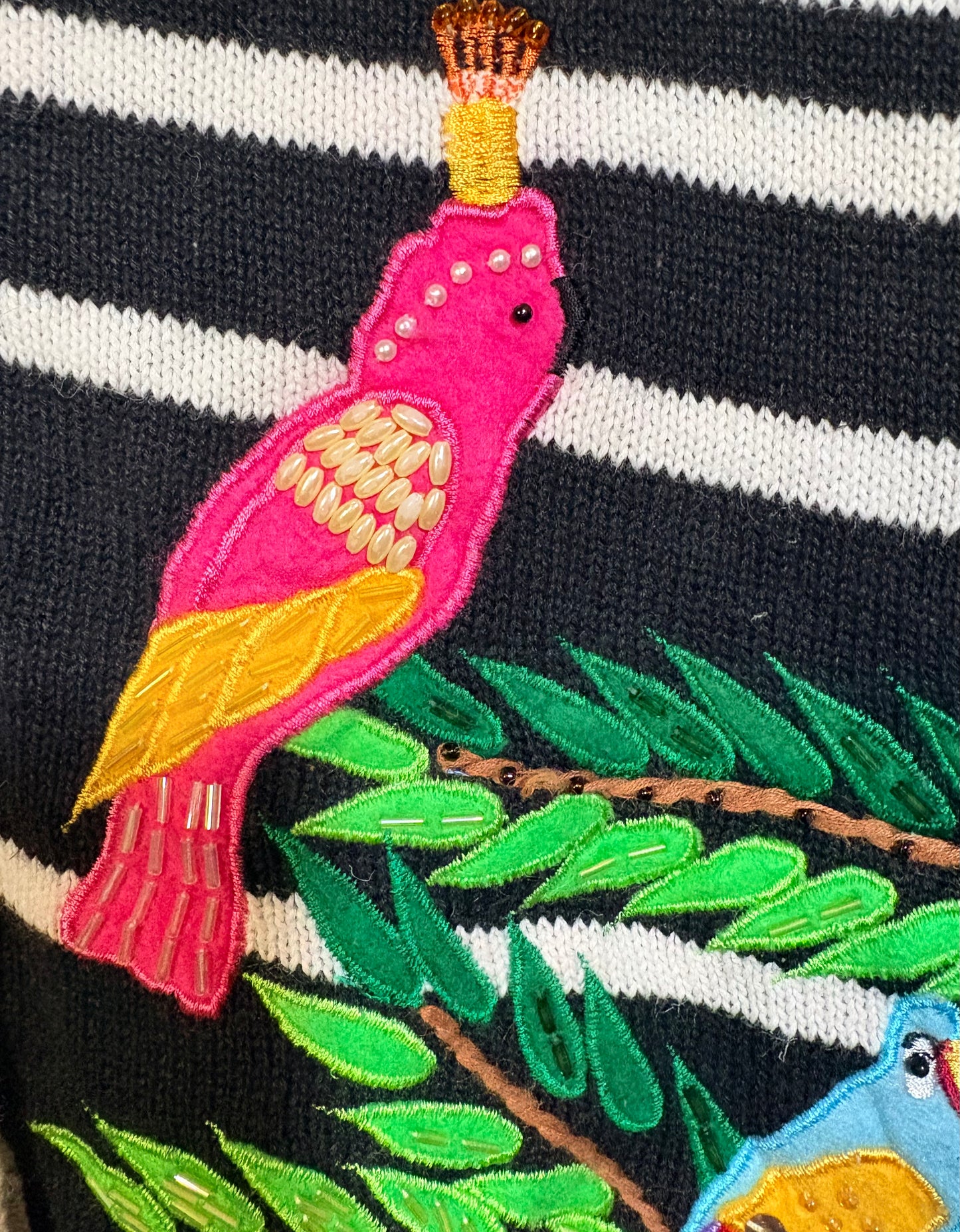 Vintage 80’s Birds of Paradise stripe cardigan - M/L (10-16)