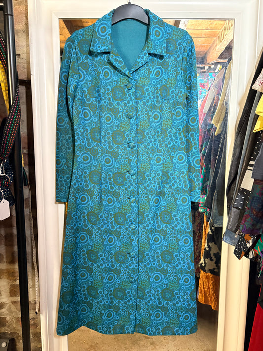 1940’s Austrian Wool Flower Pattern Dress size 10-12