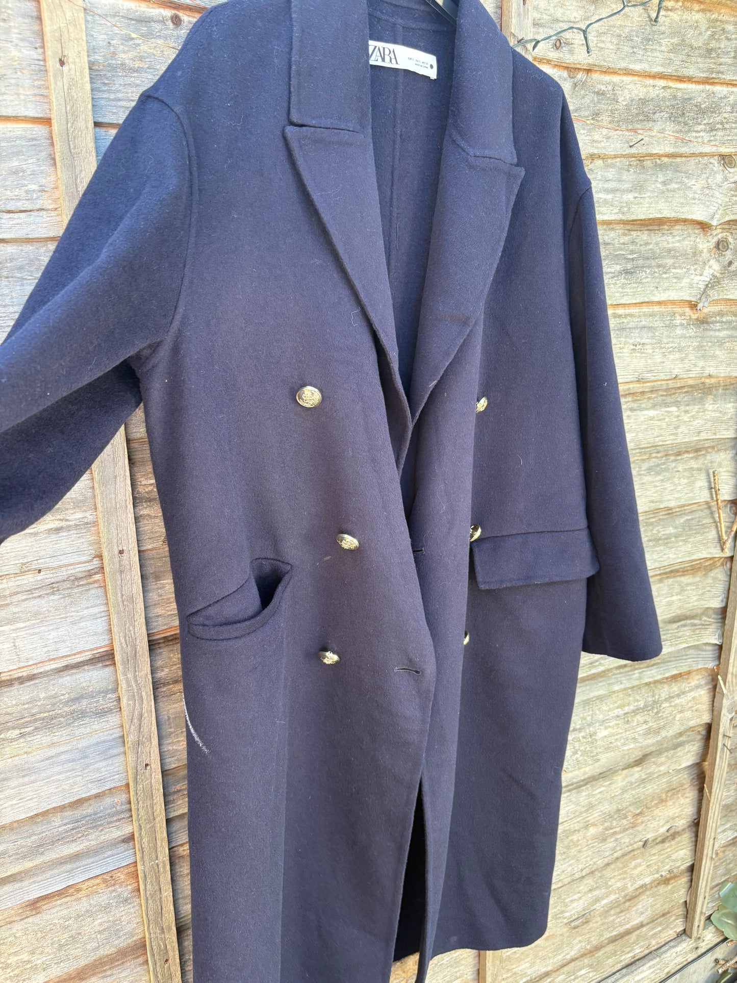 Zara Navy Oversized Lightweight Jacket / Coat - fits up to size 16