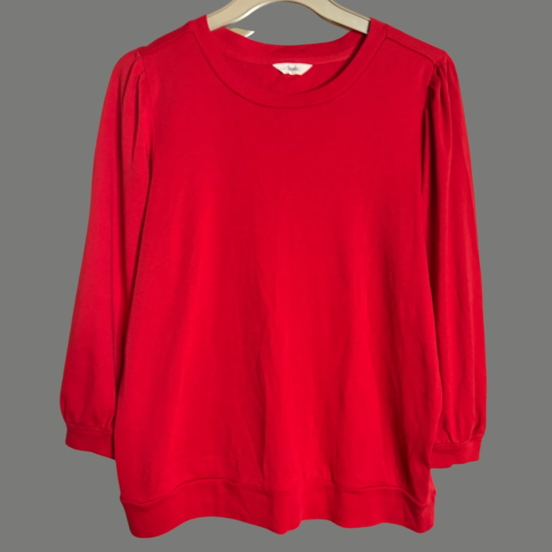 HUSH Red Cotton Jersey Top - size S (10-16 fit)