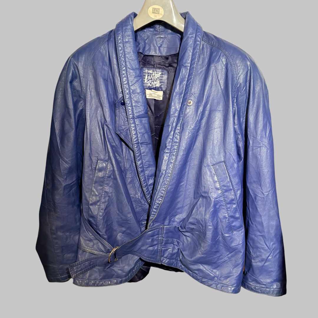 Vintage 80’s Blue Leather Jacket M/L (up to size 16 fit)
