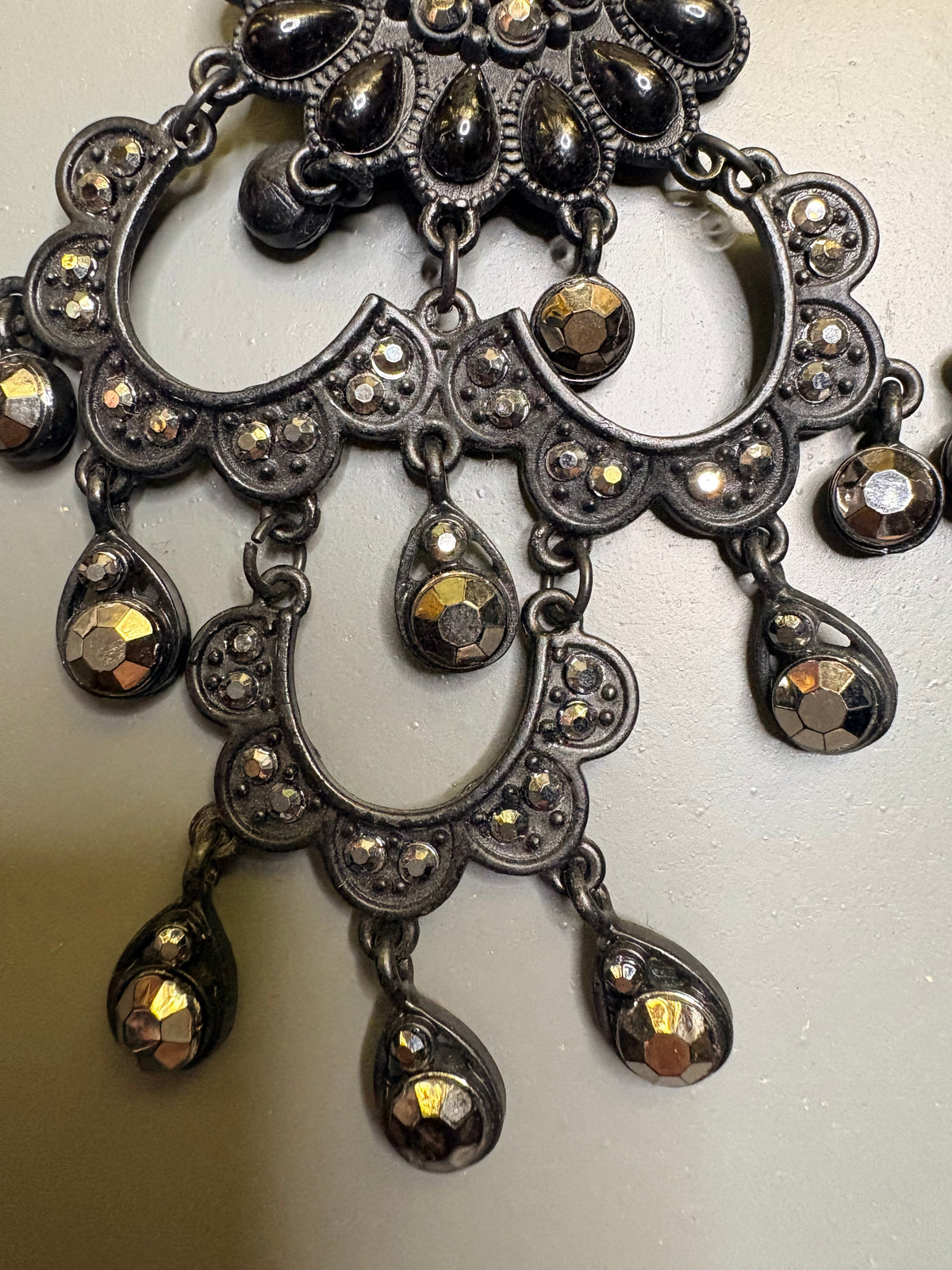 Y2K Edwardian Style Large Chandelier Earrings