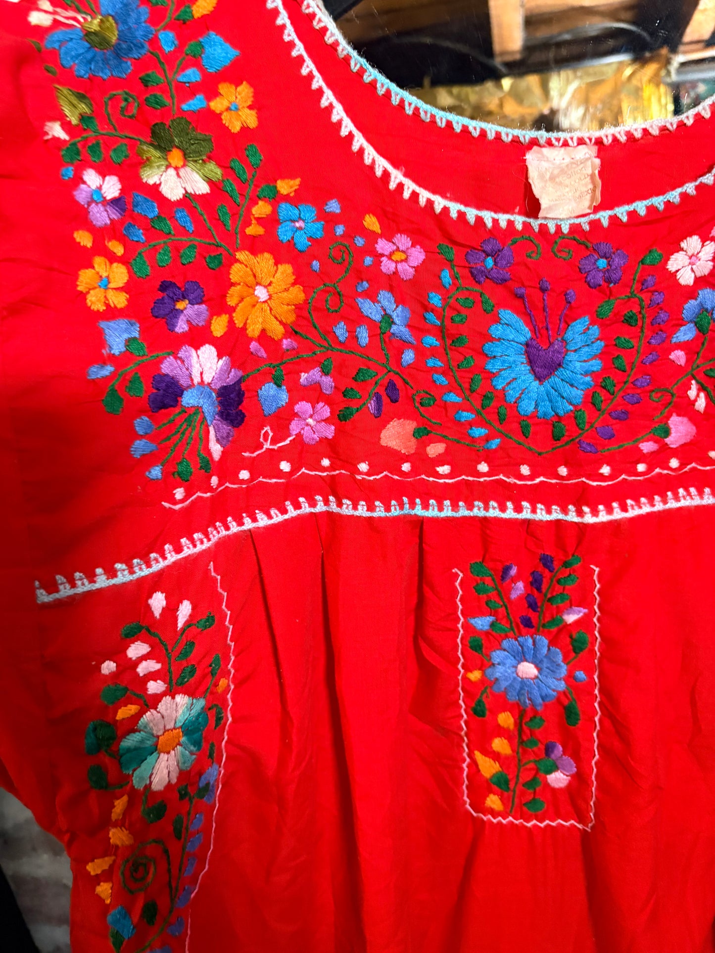 Vintage Red Mexican Dress Dress - size M (up to 14 fit)