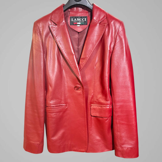 Vintage 1990’s butter soft red leather jacket - size 10