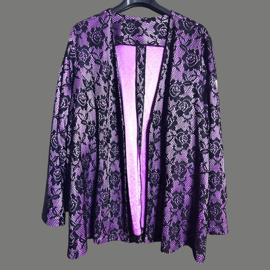 Vintage Purple Lace Top Jacket - up to 16 fit