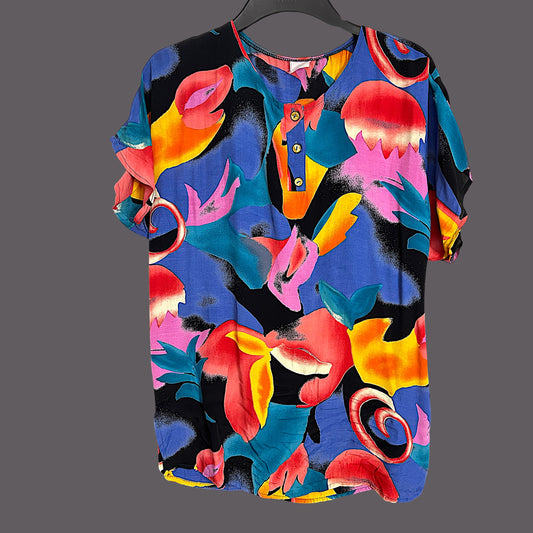 Vintage Abstract Print 80’s top - up to size 14 fit