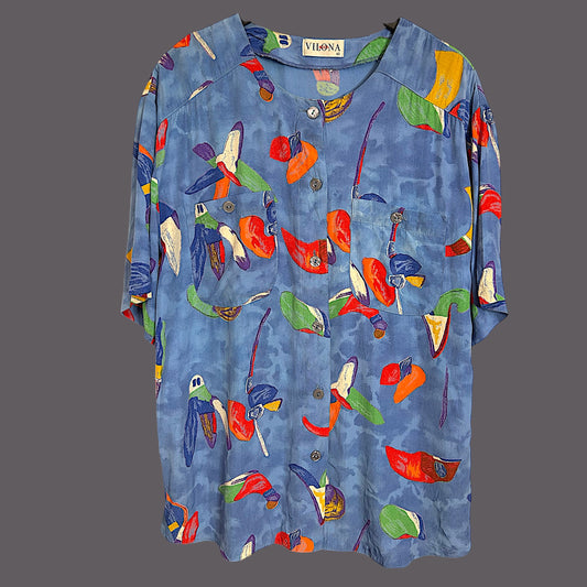 Vintage 90’s abstract print shirt - up to 18 fit