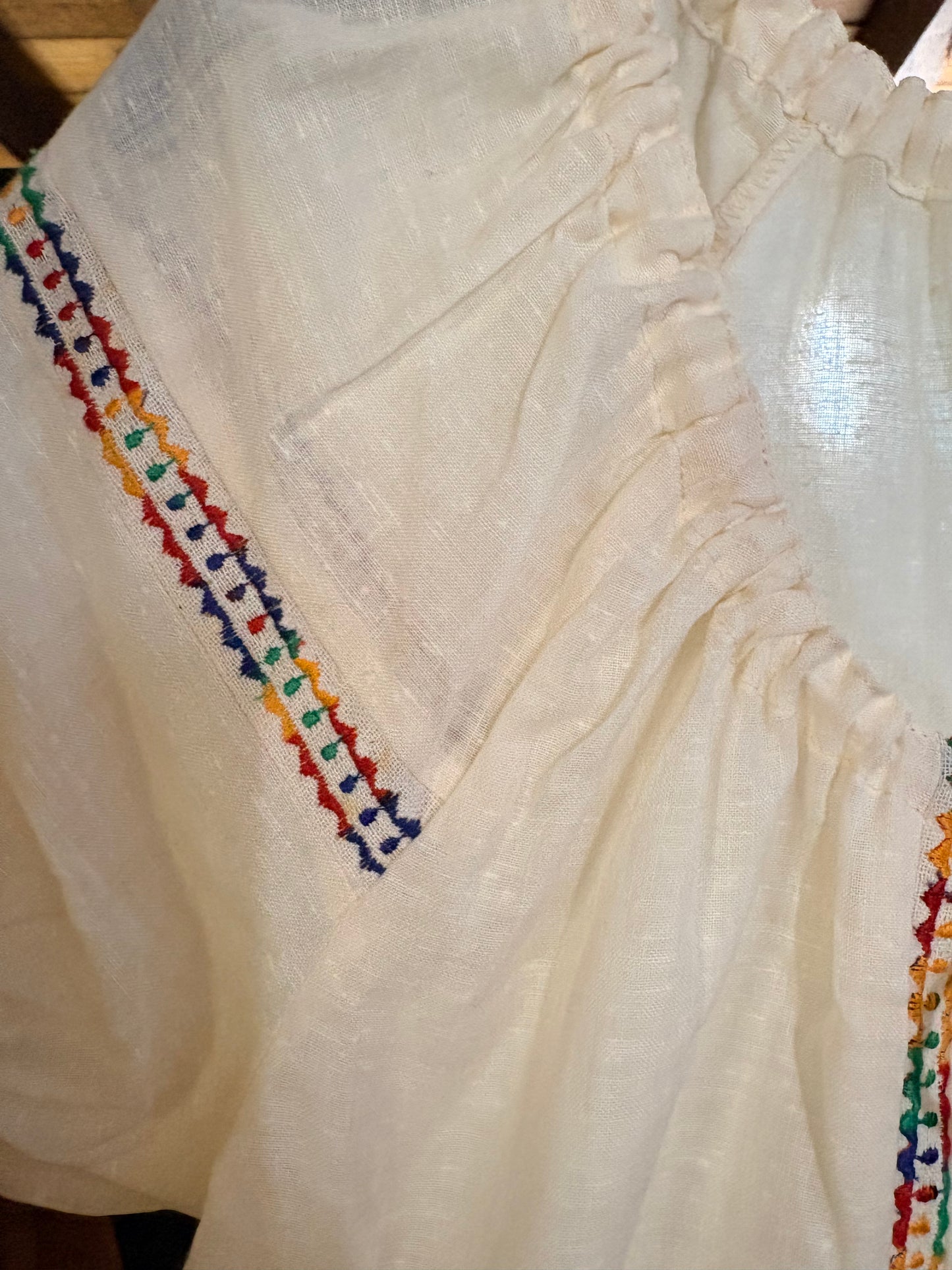 Vintage Pure Cotton Mexican Top - size S/M (up to 14)