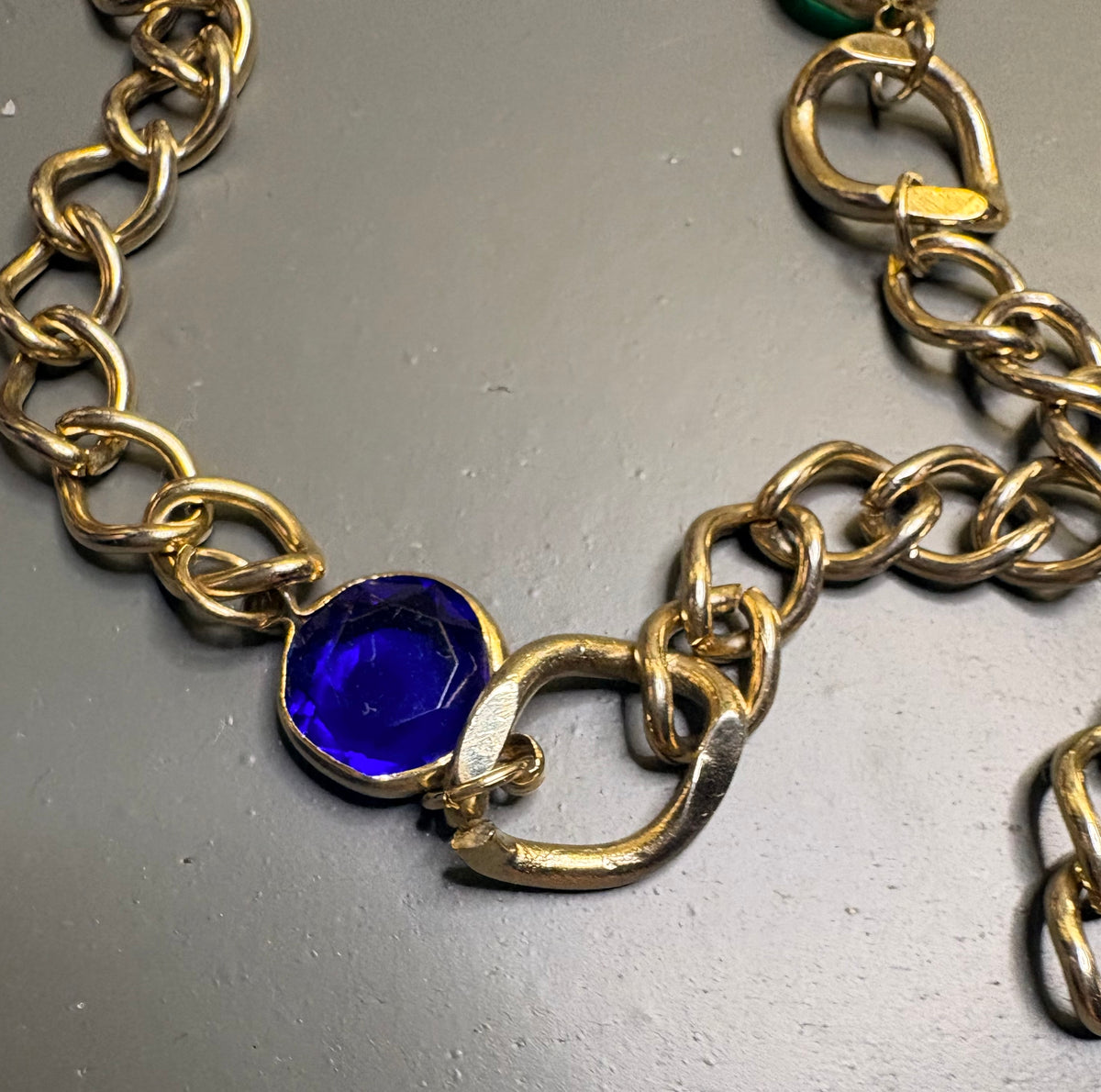 Vintage 80’s Colourful Gems Gold Tone Necklace