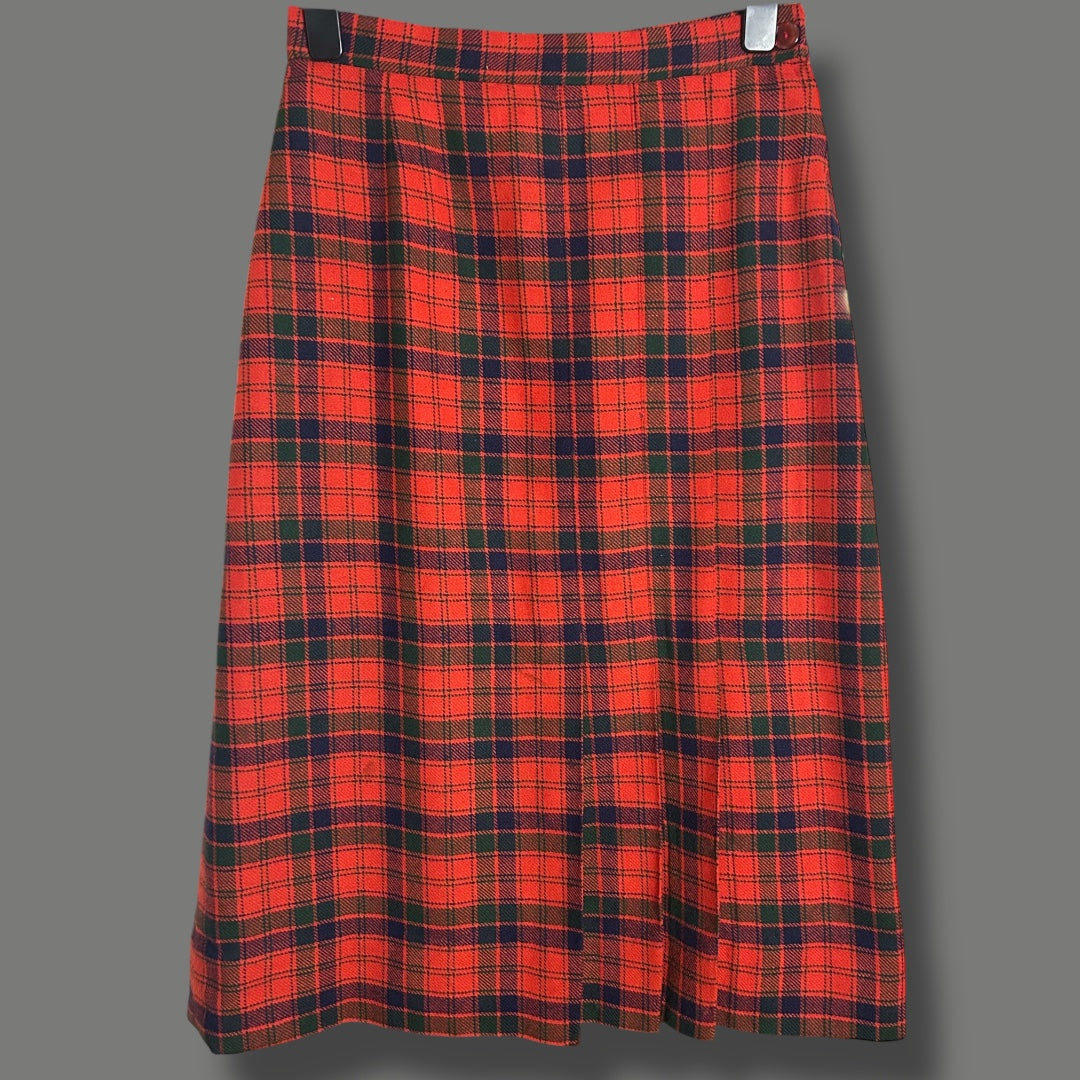 Vintage Red Check Skirt - size 12 - 14 fit