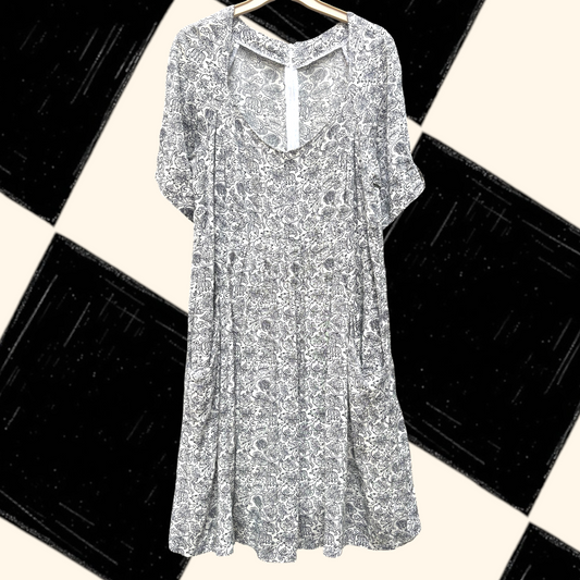 Vintage black and white cotton dress - 12-14 fit