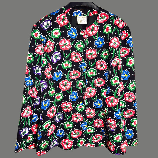 Vintage Alexon Floral Jacket - size 12 fit