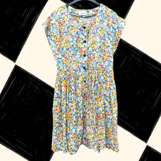 Vintage Floral Dress - size 8 -14 fit