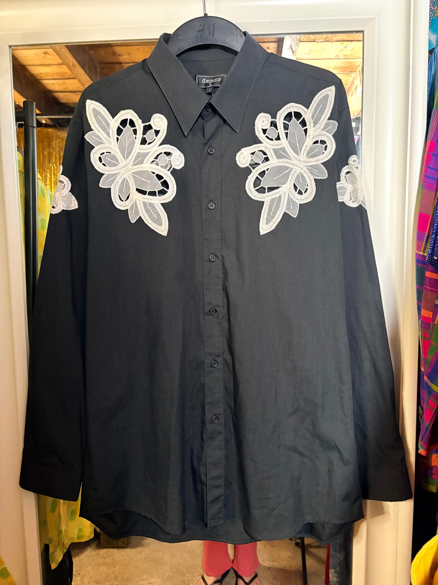 Vintage 80’s Western Cotton Shirt with embroidery