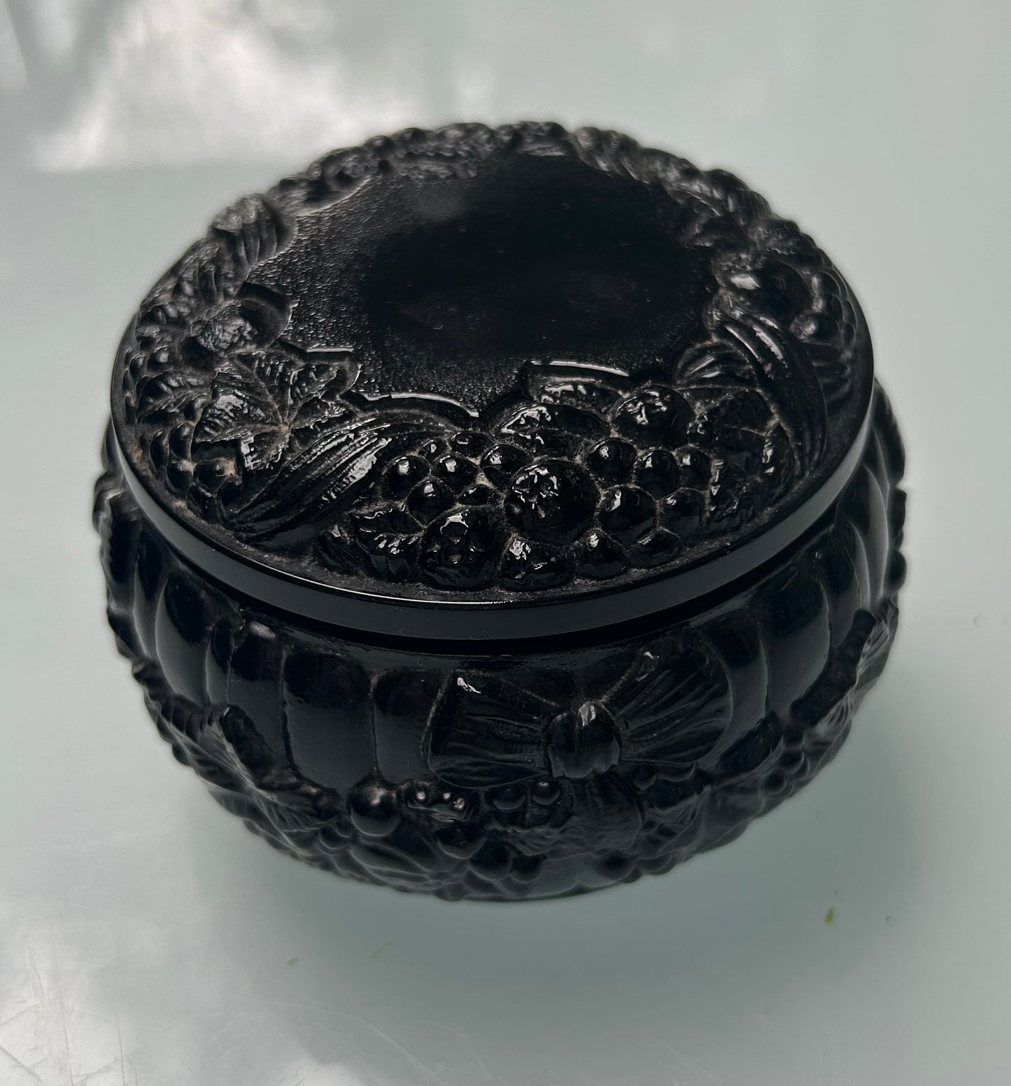 Hand Made Jet Trinket Box