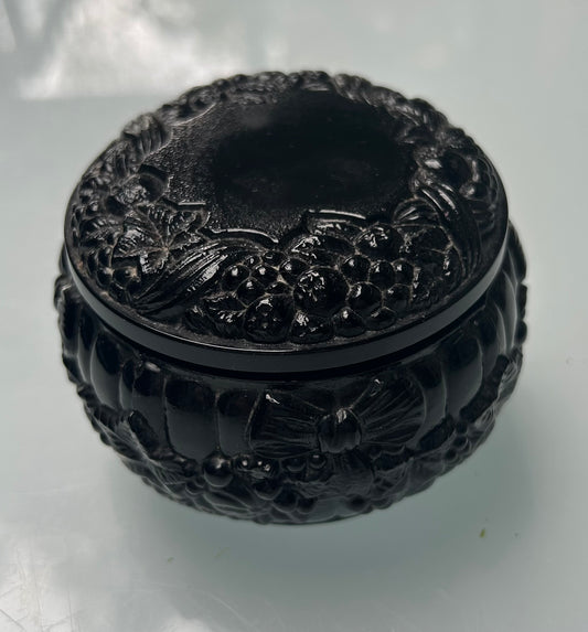Hand Made Jet Trinket Box