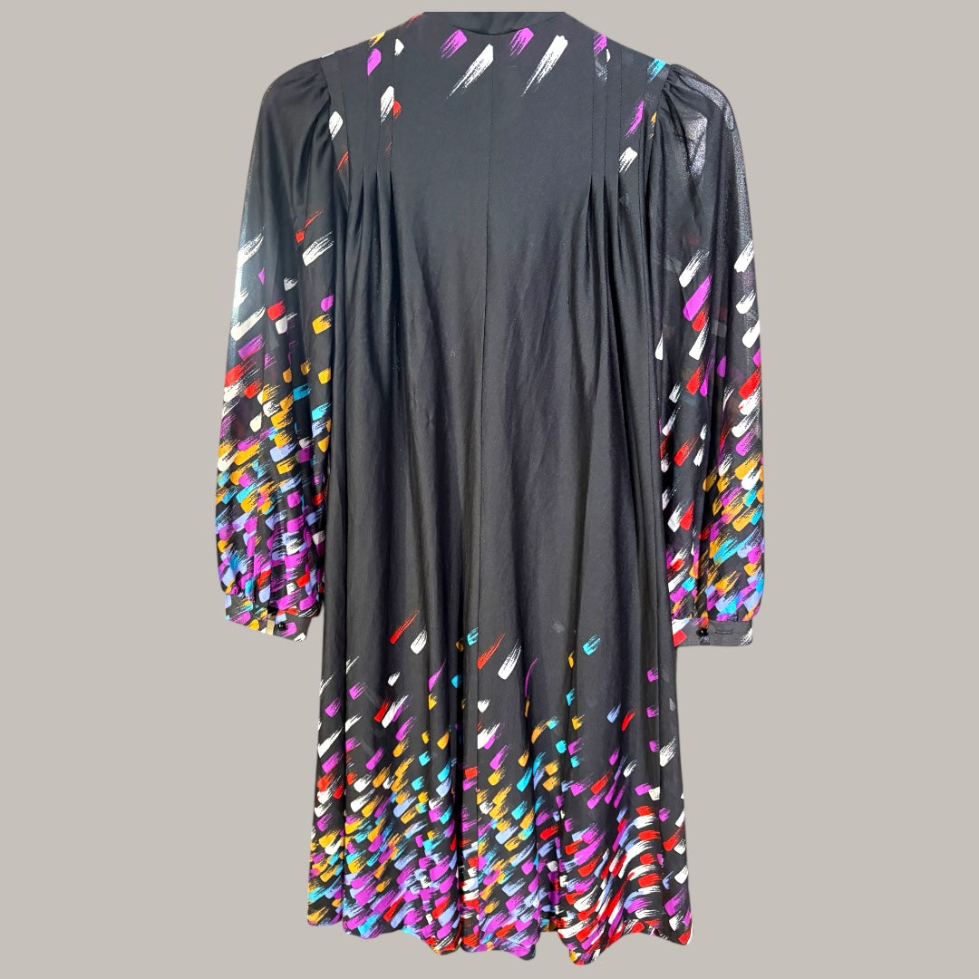 Amazing 1970’s colours print dress - up to size 18 fit