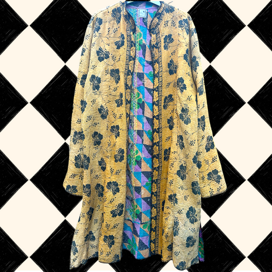 Vintage 90’s Lightly Quilted Duster Coat - size Medium