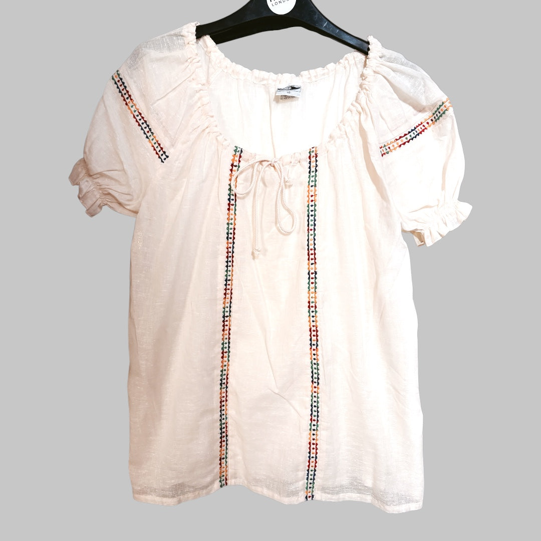 Vintage Pure Cotton Mexican Top - size S/M (up to 14)