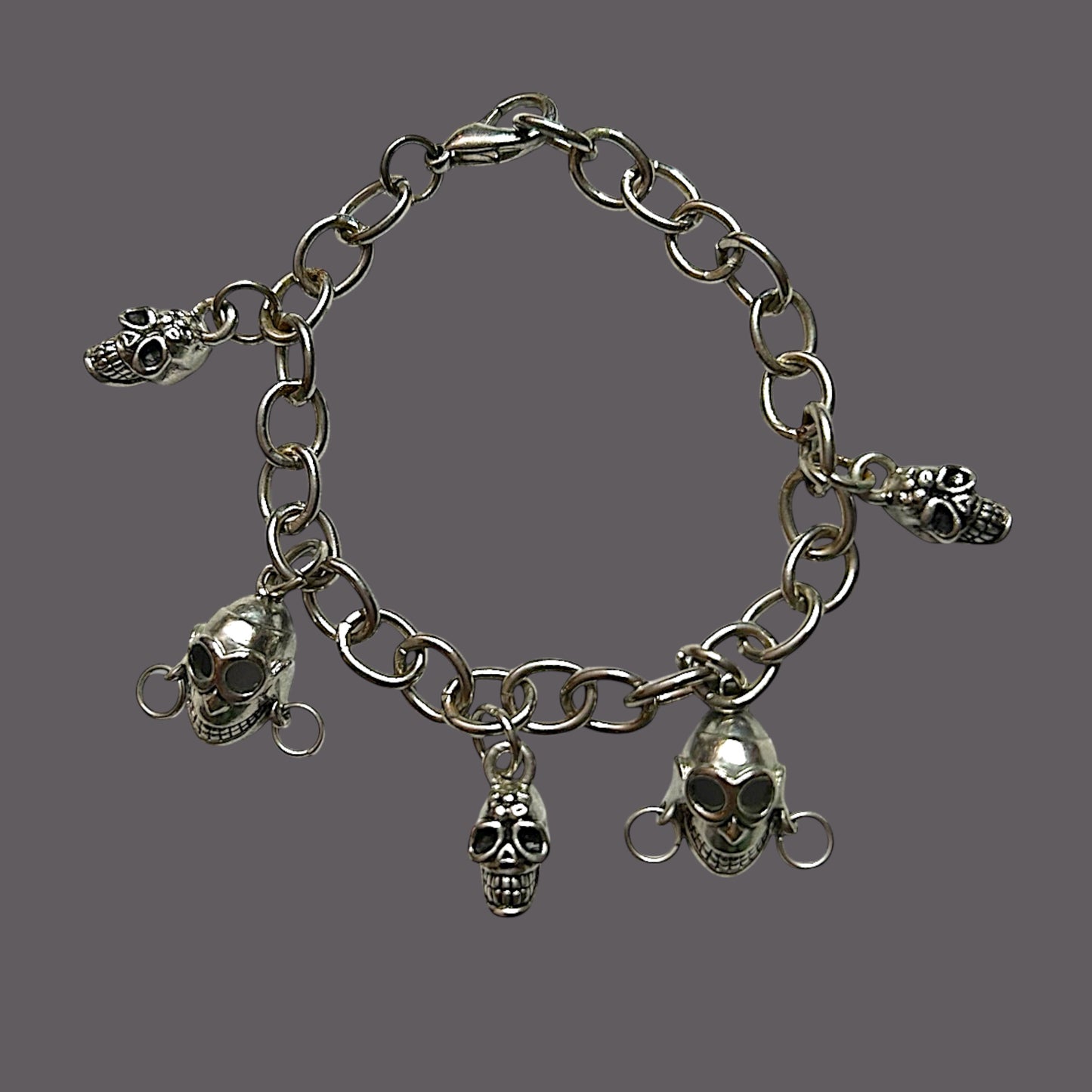 Vintage 90’s Silver Skull Bracelet