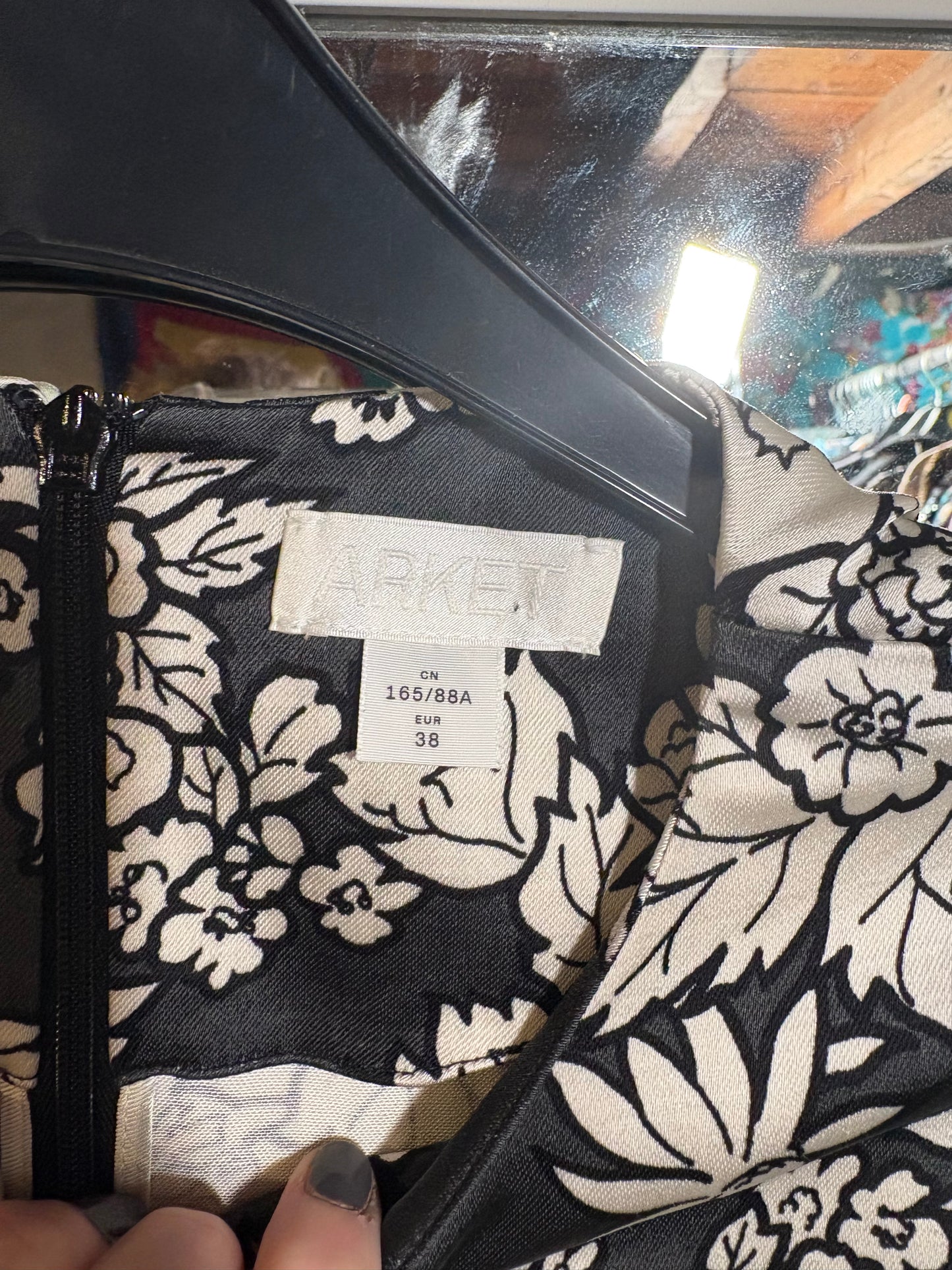 ARKET, amazing monochrome floral dress - size 12-14 fit