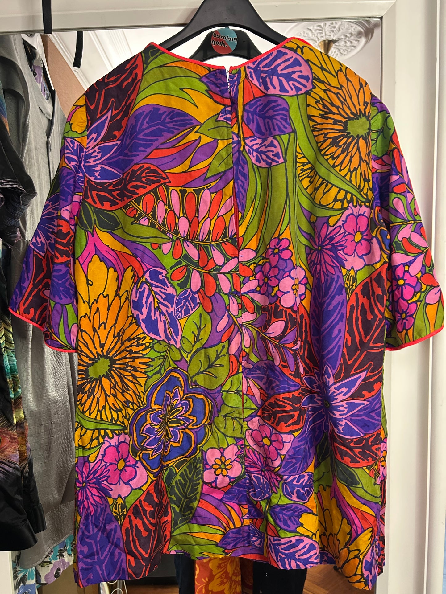 Vintage 70’s Hand Made Colour Print Top - up to size 18 fit