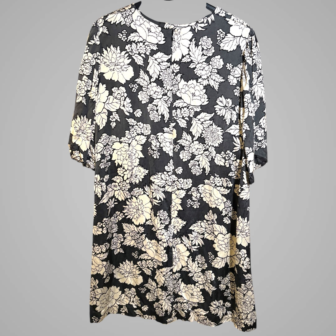 ARKET, amazing monochrome floral dress - size 12-14 fit