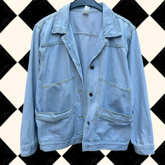 Vintage 90’s Light Blue Denim Jacket - size 10-12 fit