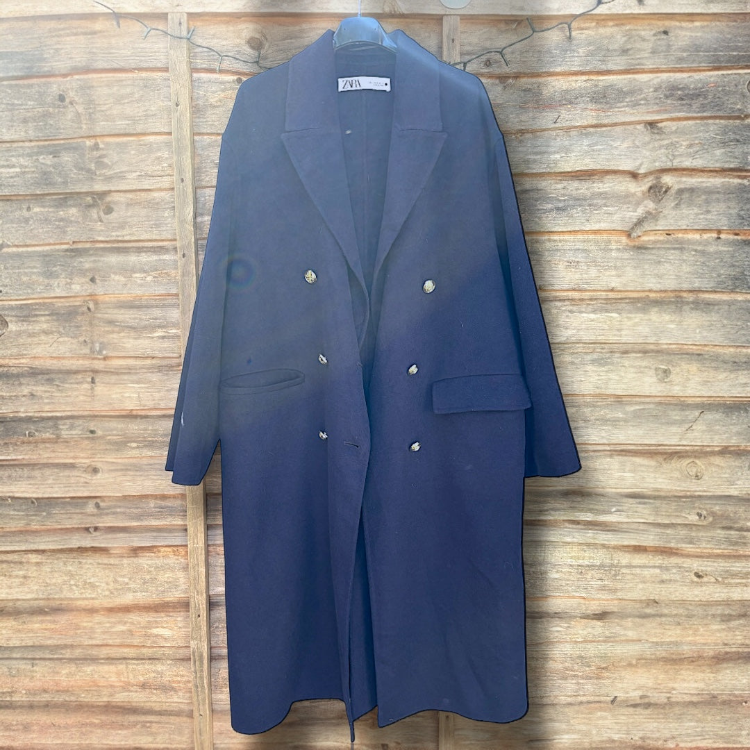 Zara Navy Oversized Lightweight Jacket / Coat - fits up to size 16