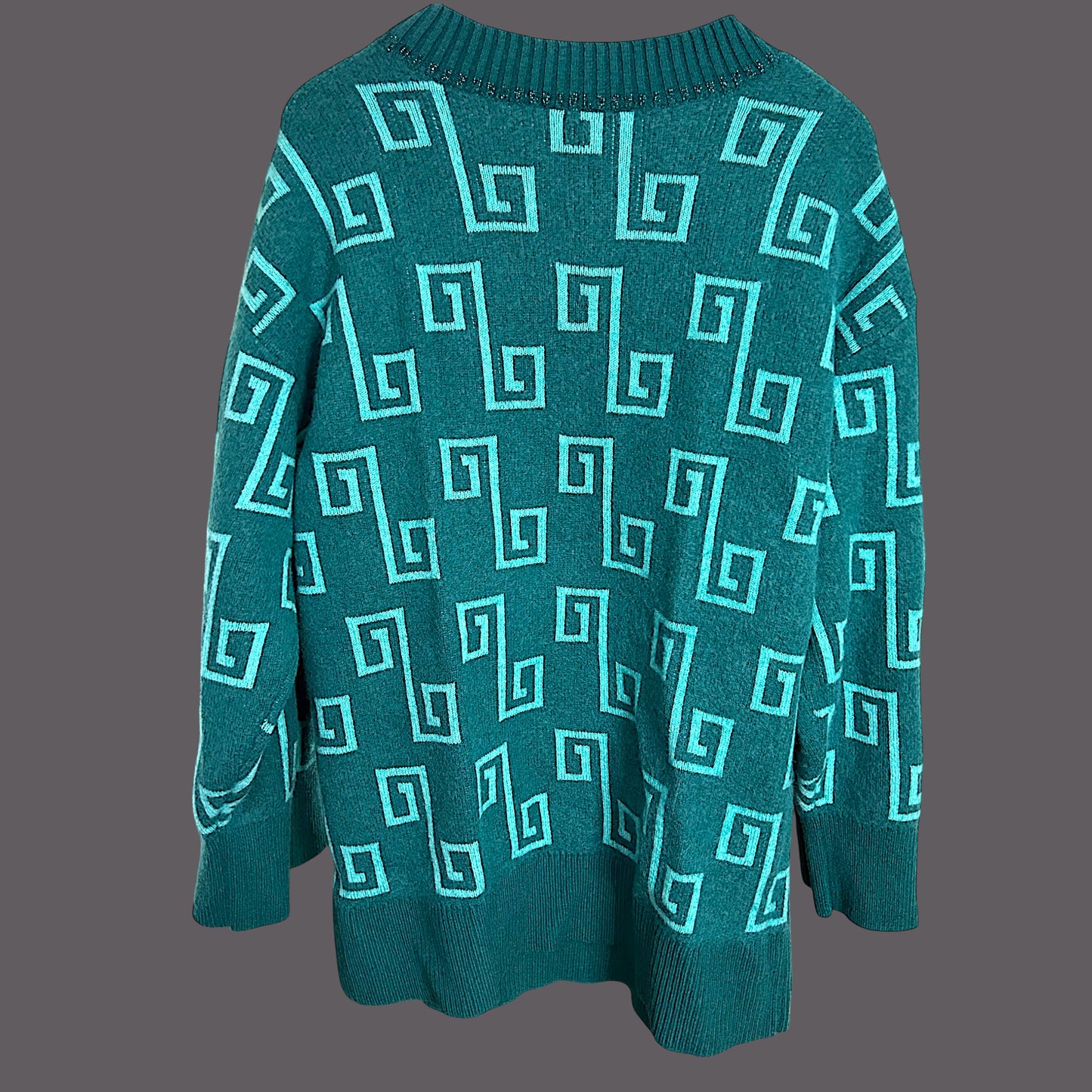 &Other Stories teal Jaquard jumper - up to size 16 fit