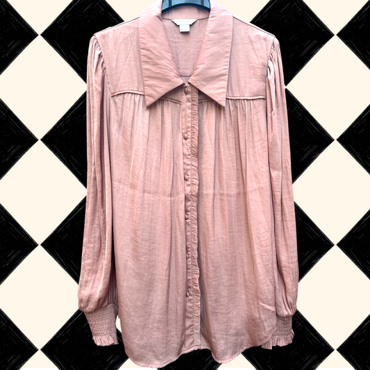 Monsoon, soft matt satin shirt - size 14