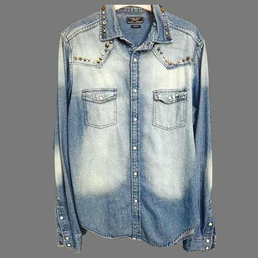 Zara Light Denim Western Style Shirt- up to 16 fit