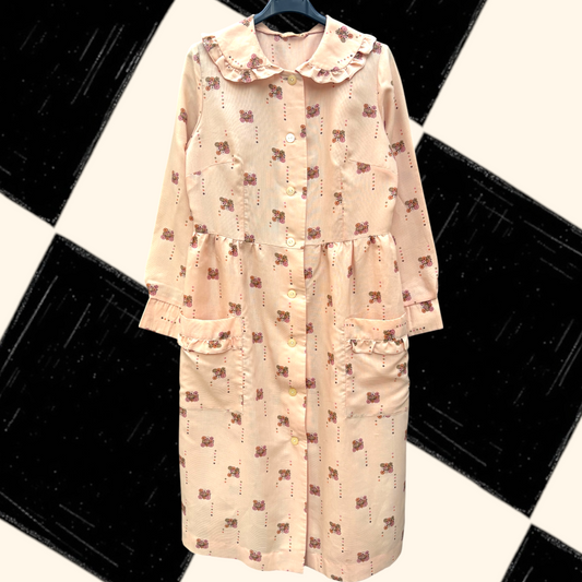 Vintage 1970’s Ditzy Print Sugar Colour Dress - size 10-12