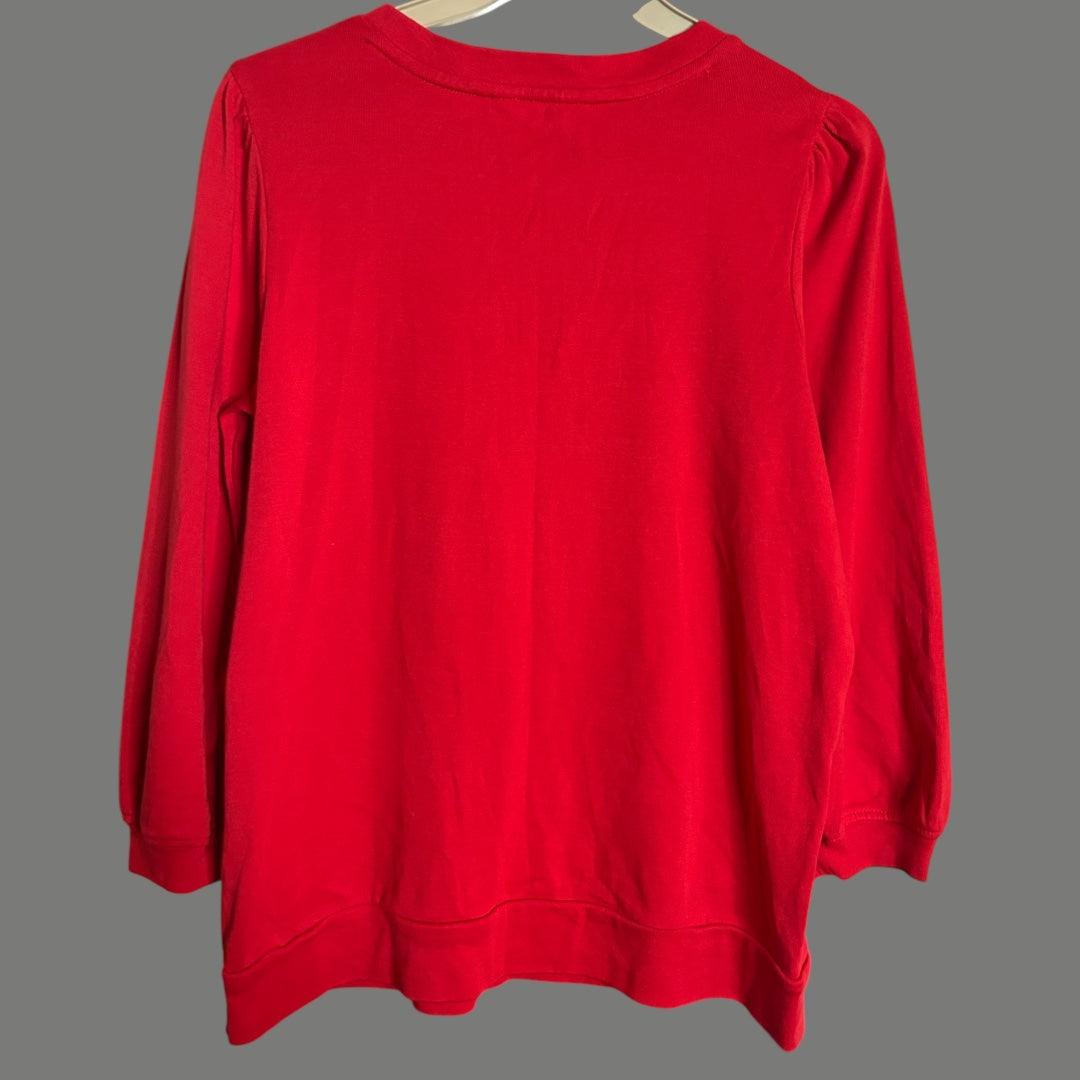 HUSH Red Cotton Jersey Top - size S (10-16 fit)